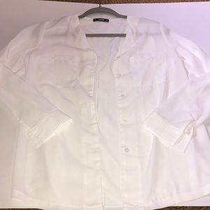White button up blouse